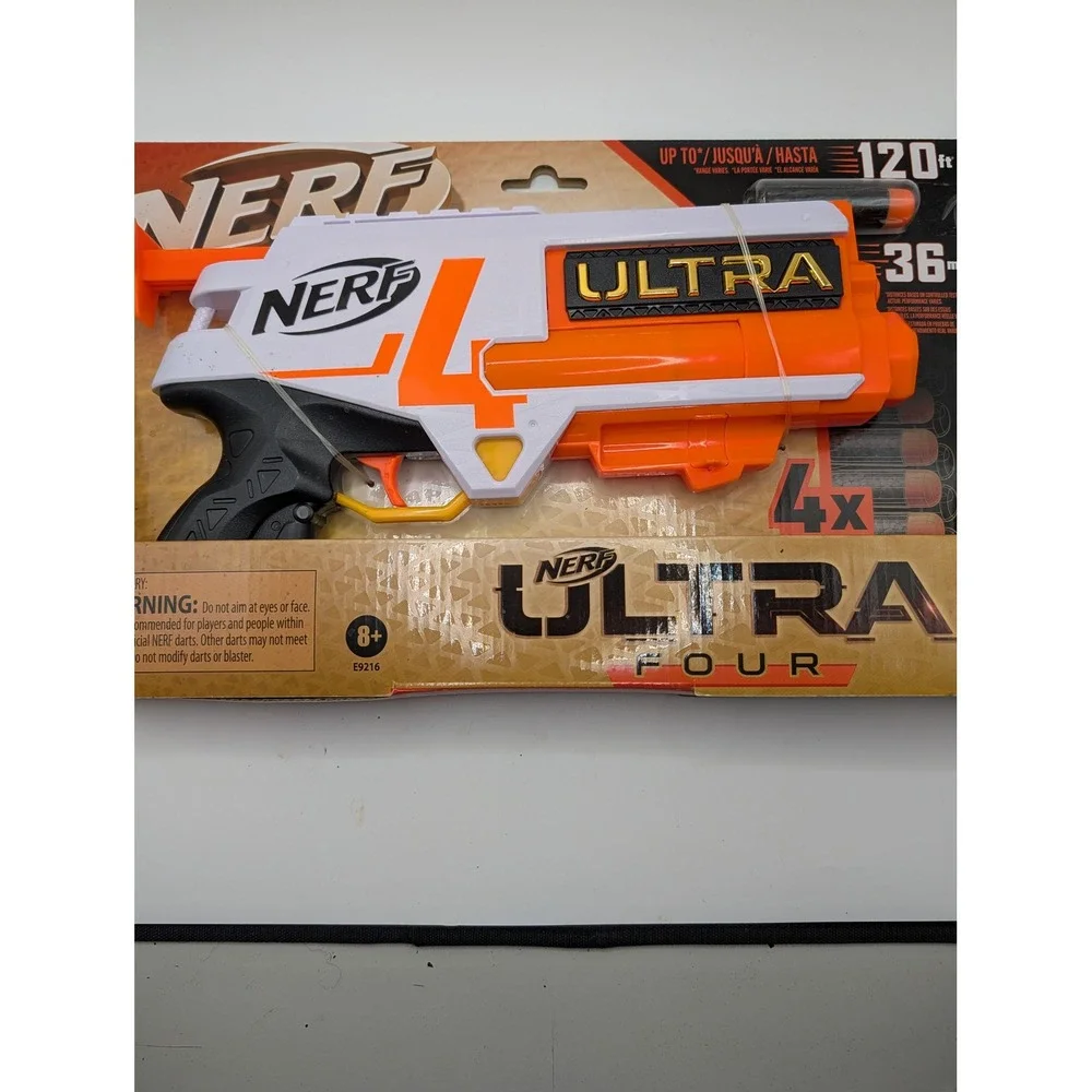 Nerf Ultra Four Blaster‎ Toy Gun Orange White Single Shot Up to 120ft